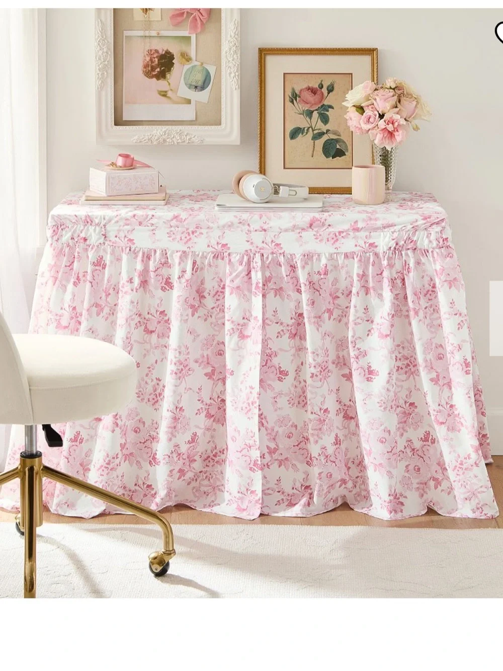 Loveshackfancy Garden Damask Desk Skirt